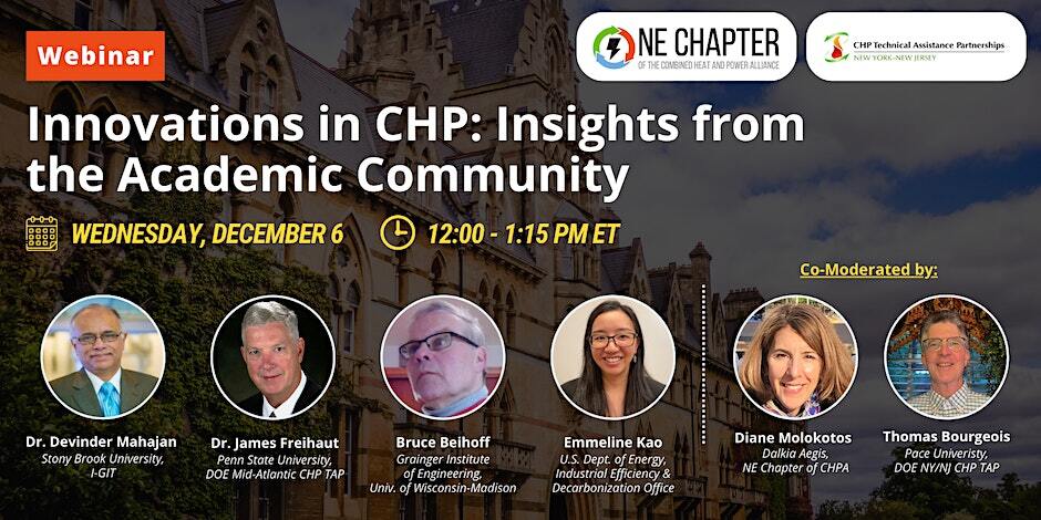 Webinar — Innovations in CHP: Insights from the Academic Community